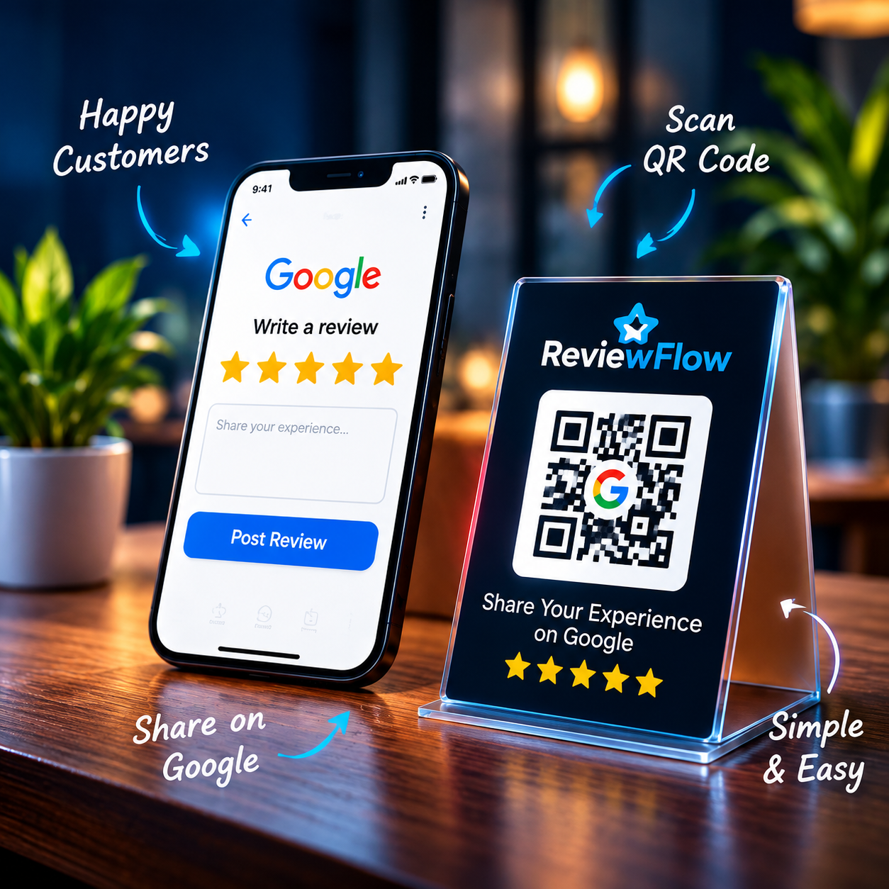 ReviewFlow QR review experience